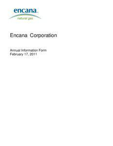 Encana Annual information form[removed]