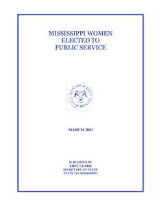 MISSISSIPPI WOMEN ELECTED TO PUBLIC SERVICE MARCH 2003