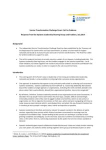 Microsoft Word - Service Transformation Challenge Panel Draft Response July 2014.docx