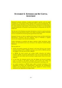 Budget Paper 1 - Statement 6: Expenses and Net Capital Investment