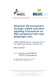 Microsoft Word - BEUC-X[removed]cca Cars CO2 labelling[removed]ANEC-BEUC position paper SHORT VERSION.doc