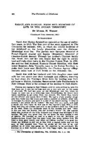 The Chronicles of Oklahonur  SARAH ANN HARLAN: FROM HER MEMOIRS OF LIFE IN THE INDIAN TERRITORY (Continued from Summer, 1961)