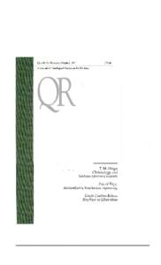 Q u a r t e r l y R e v i e w / W i n t e r 1994 A Journal of Theological Resources for Ministry T M. Hinga Cliristologif and Various African Contexts