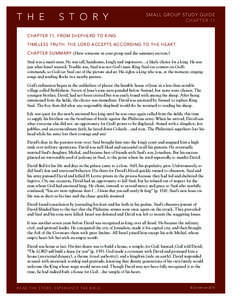 SMALL GROUP STUDY GUIDE CHAPTER 11 CHAPTER 11, FROM SHEPHERD TO KING TIMELESS TRUTH: THE LORD ACCEPTS ACCORDING TO THE HEART. CHAPTER SUMMARY (Have someone in your group read the summary section.) Saul was a man’s man.