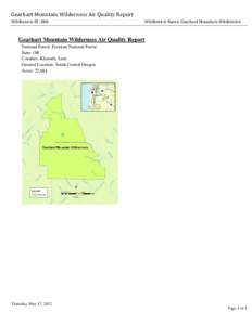 Gearhart Mountain Wilderness Air Quality Report, 2012