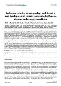 OPEN ACCESS Research Article Aquaculture, Aquarium, Conservation & Legislation International Journal of the Bioflux Society