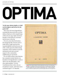 60 YEARS OF OPTIMA  OPTIMA