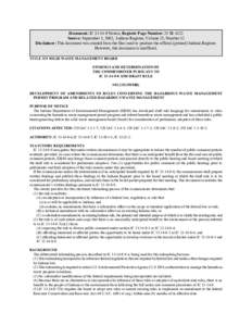 Document: IC[removed]Notice, Register Page Number: 25 IR 4222 Source: September 1, 2002, Indiana Register, Volume 25, Number 12 Disclaimer: This document was created from the files used to produce the official (printed) 