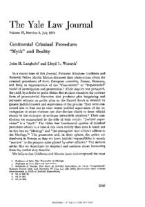 The Yale Law Journal Volume 87, Number 8, July 1978 Continental Criminal Procedure: 