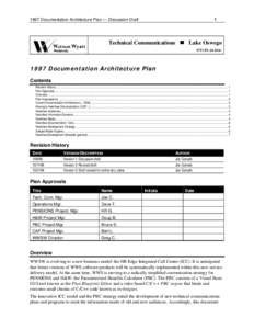 1997 Documentation Architecture Plan — Discussion Draft  1 Technical Communications n Lake Oswego 97TCPLAN.DOC