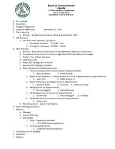 Board of Commissioners Agenda 3rd Floor Historic Courthouse 225 N. Broad Street December 9, 2014, 9:00 a.m.