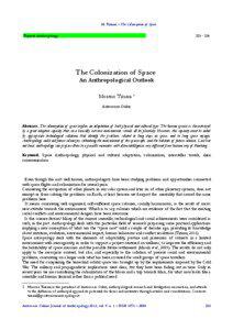 M. Tiziani – The Colonization of Space Physical Anthropology