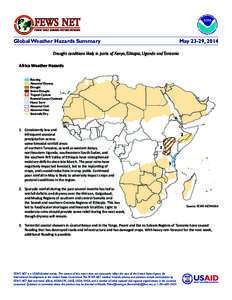 FEWS NET  FAMINE EARLY WARNING SYSTEMS NETWORK Global Weather Hazards Summary