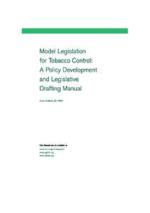 Model Legislation for Tobacco Control