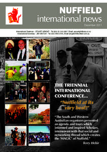 Nuffield international news DecemberInternational Chairman - STUART WRIGHT - Tel: (, Email: 