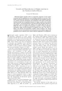 Gulf of Mexico Science, 2009(2), pp. 91–101  Growth and Reproduction of Ruppia maritima in the Northern Gulf of Mexico TAMARA M. MCGOVERN Submerged aquatic vegetation (SAV) is an important component of many marine