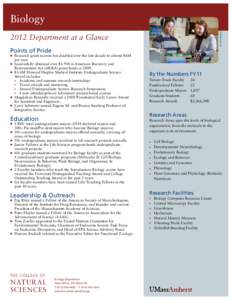 © John Solem  Biology 2012 Department at a Glance Points of Pride