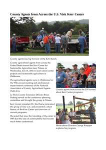 County Agents from Across the U.S. Visit Kerr Center    County agents load up for tour of the Kerr Ranch. County agricultural agents from across the  United States toured the Kerr Center for 