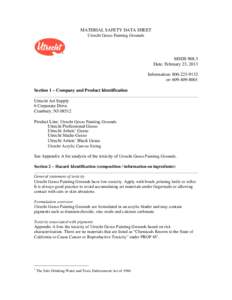 MATERIAL SAFETY DATA SHEET Utrecht Gesso Painting Grounds MSDS[removed]Date: February 23, 2013 Information: [removed]