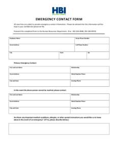 Microsoft Word - Emergency Contact Form Revised 2010