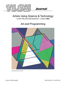 Journal Artists Using Science & Technology number 10 volume 22 September - October 2002 Art and Programming