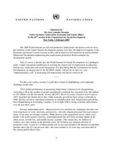 UNITED NATIONS  NATIONS UNIES Statement by Mr. José Antonio Ocampo