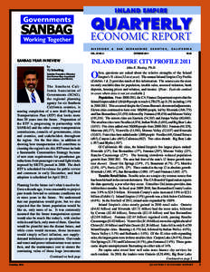 INLAND EMPIRE  QUARTERLY ECONOMIC REPORT RIVERSIDE VOL. 23 NO. 4