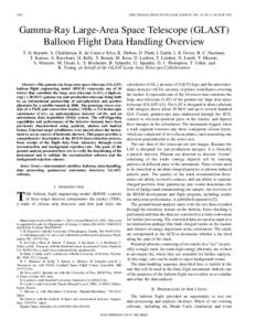 1904  IEEE TRANSACTIONS ON NUCLEAR SCIENCE, VOL. 49, NO. 4, AUGUST 2002 Gamma-Ray Large-Area Space Telescope (GLAST) Balloon Flight Data Handling Overview