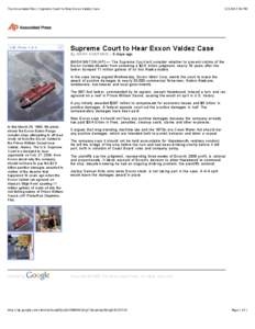 Exxon Valdez / Joseph Hazelwood / Bligh Reef / Prince William Sound / Exxon / Hazelwood / Valdez /  Alaska / Ship grounding / Exxon Shipping Co. v. Baker / Exxon Valdez oil spill / ExxonMobil / Alaska