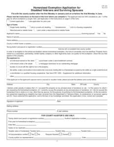 Reset Form DTE 105I Rev[removed]Homestead Exemption Application for Disabled Veterans and Surviving Spouses