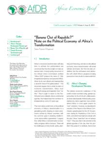 Economic Brief - Banana Out of Republic- Note on the Political Economy of Africa’s Transformation