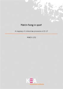 Match-fixing in sport A mapping of criminal law provisions in EU 27 MARCH[removed]