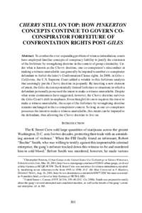 CHERRY STILL ON TOP: HOW PINKERTON CONCEPTS CONTINUE TO GOVERN CO-CONSPIRATOR FORFEITURE OF CONFRONTATION RIGHTS POST-GILES