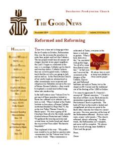Dorchester Presbyterian Church  THE GOOD NEWS November[removed]Volume XXXV Issue 10