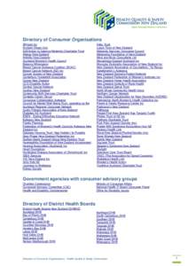 Directory of Consumer Organisations (14 Jan 2014)