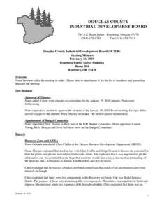 DOUGLAS COUNTY INDUSTRIAL DEVELOPMENT BOARD 744 S.E. Rose Street - Roseburg, Oregon[removed]6728 Fax[removed]