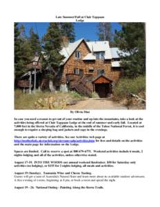 Sierra Club / Sierra Nevada / Lake Tahoe / Tahoe National Forest / Lodge / Geography of California / California / Clair S. Tappaan