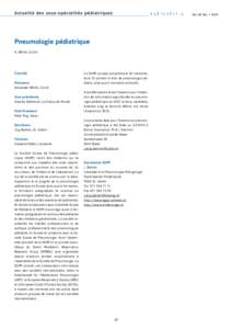 Actualité des sous - spécialités pédiatriques  Vol. 25 No[removed]Pneumologie pédiatrique A. Möller, Zurich