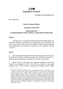 立法會 Legislative Council LC Paper No. CB[removed]Ref: CB1/PL/FA Panel on Financial Affairs Meeting on 4 June 2012