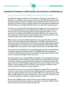 GOVERNOR’S COMMISSION  ON MANAGEMENT, ACCOUNTABILITY