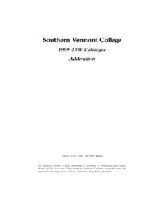 Addendum[removed]Southern Vermont College[removed]Catalogue  Addendum