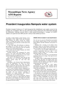 Mozambique News Agency AIM Reports Repo rt no .4 84 , 28 th