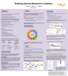 Modeling Glucose Metabolism in Diabetes R. Baillie, J. Bosley, C. Friedrich Rosa & Co LLC. Purpose