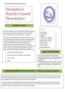 May | SWANMORE PARISH COUNCIL | [removed]Swanmore Parish Council Newsletter CHAIRMAN’S REPORT