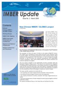 IMBER Update Issue No. 2 - March 2006 Contents  New Chinese IMBER / GLOBEC project