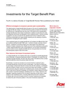 Investments for the Target Benefit Plan