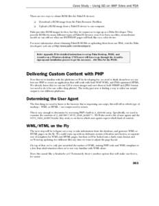 Case Study – Using GD on WAP Sites and PDA  There are two ways to obtain ROM files for PalmOS devices: ❑  Download a ROM image from the Palm Resource Pavillion