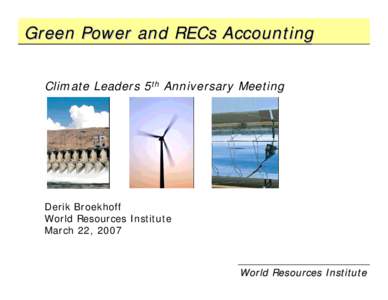 Green power and RECs Accounting