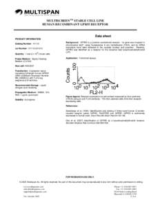 MULTISCREENTM STABLE CELL LINE HUMAN RECOMBINANT GPR55 RECEPTOR Data sheet PRODUCT INFORMATION Catalog Number: H1113