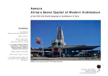 Asmara Africa’s Secret Capital of Modern Architecture at the XXIII UIA World Congress of Architecture in Turin